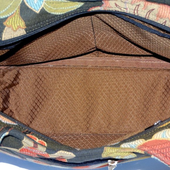 Danny K. Beverly Hills Black Floral Tapestry Shoulder Bag, Women's Handbag - Picture 7 of 9